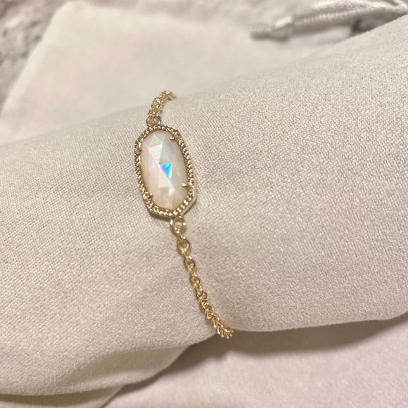 New Kendra Scott Elaina Gold Ivory Pearl Bracelet - Picture 4 of 6